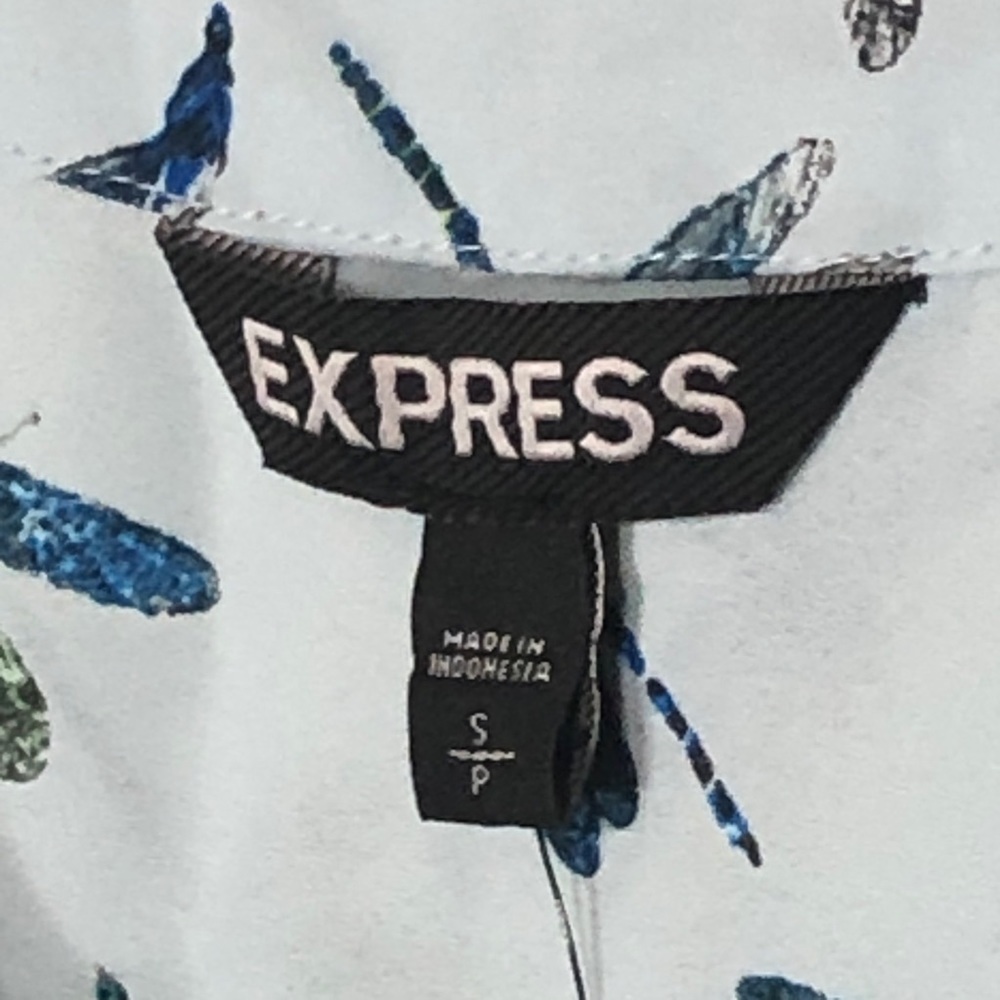 EXPRESS | Portofino Dragonfly Career Blouse S NWT - Picture 4 of 5